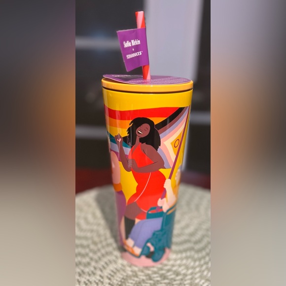 NEW Starbucks Sofie Birkin 2024 Yellow Summer Graphic "Pride Month Tumbler 24 oz - Picture 8 of 12